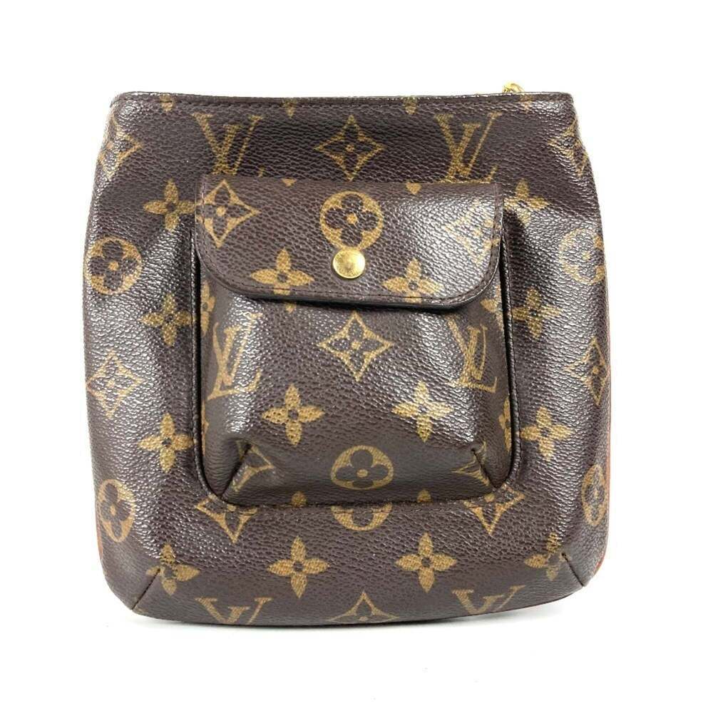 LOUIS VUITTON Authentic Brown Monogram Canvas Pouch